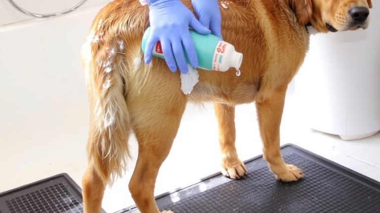 bathing dogs with sores using chlorhexidine