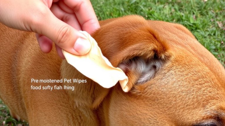 clean dog ears with wipe