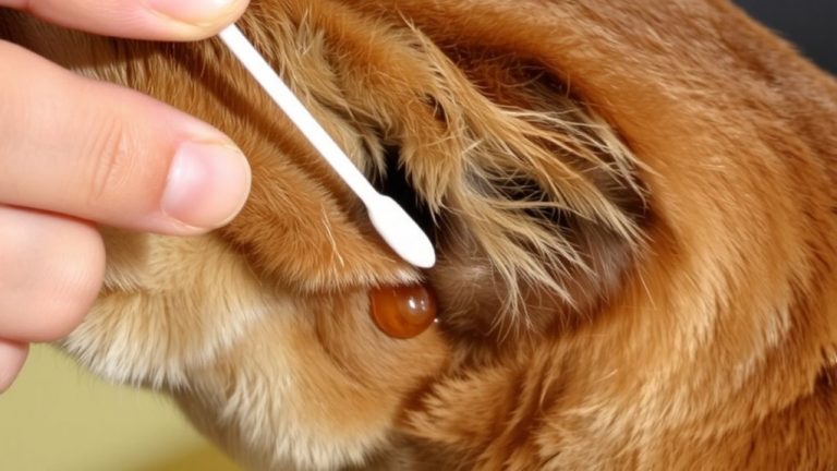 clean dog preauricular glands with swabs