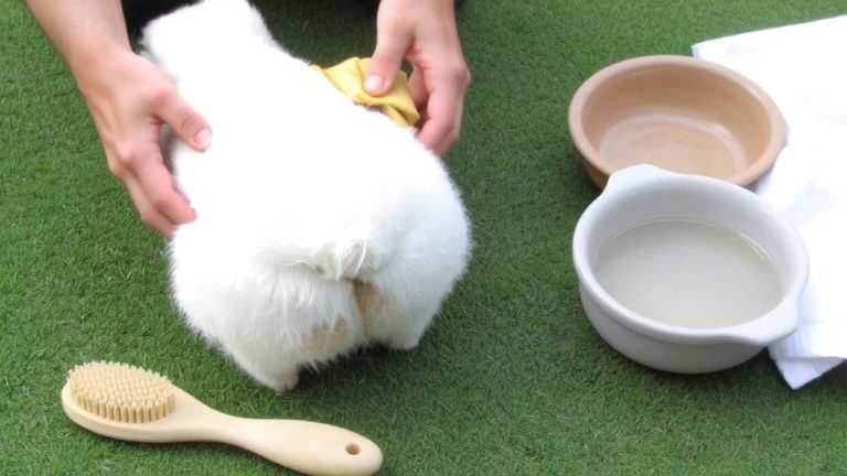 clean rabbit bottom prevent flystrike