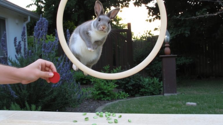 clicker train rabbit hoop