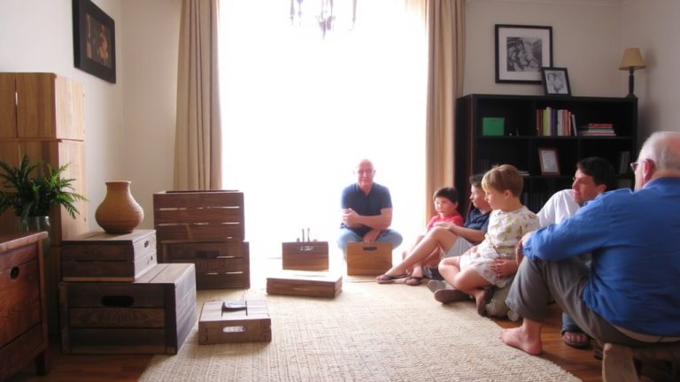 crates in living areas