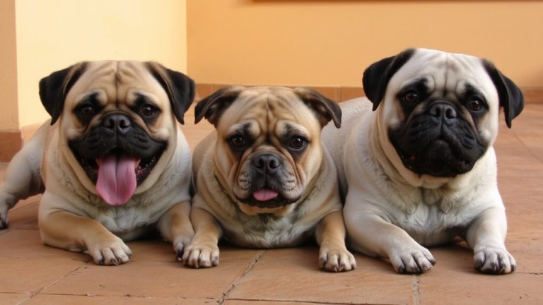 cute wrinkled playful pugs