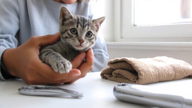 gradual kitten nail trimming introduction