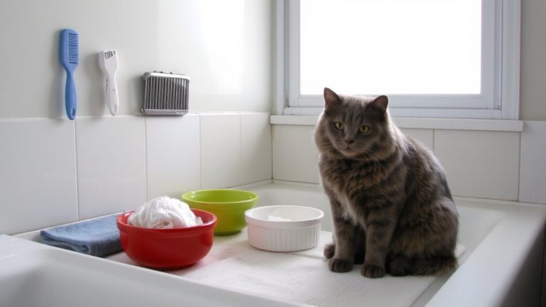 multi cat grooming routine
