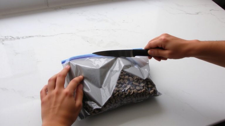 open bag carefully