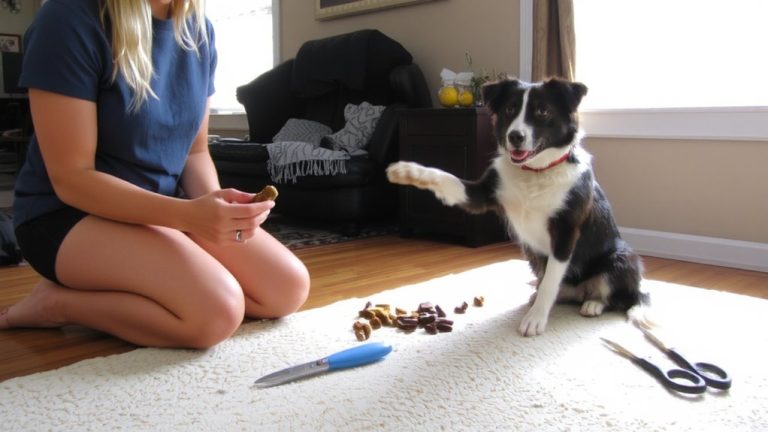 positive nail trimming collie