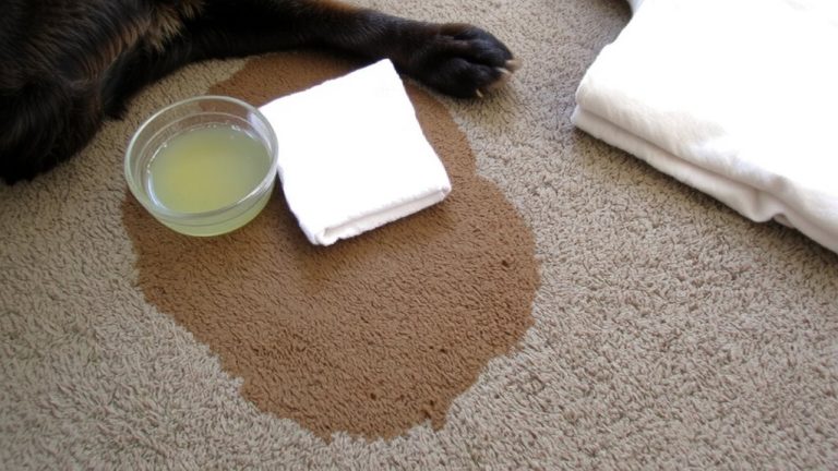 remove dog vomit stain