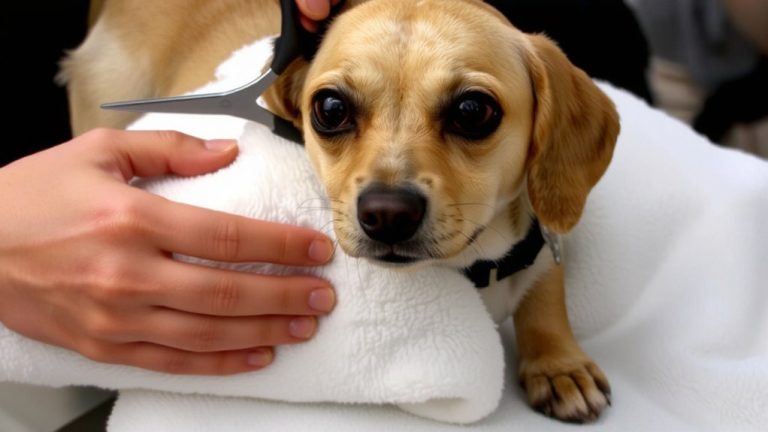 scissors care dog eyes