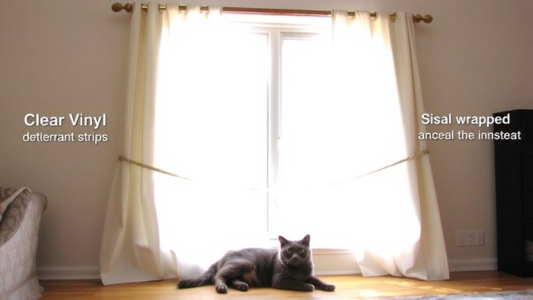 stop cats climbing curtains