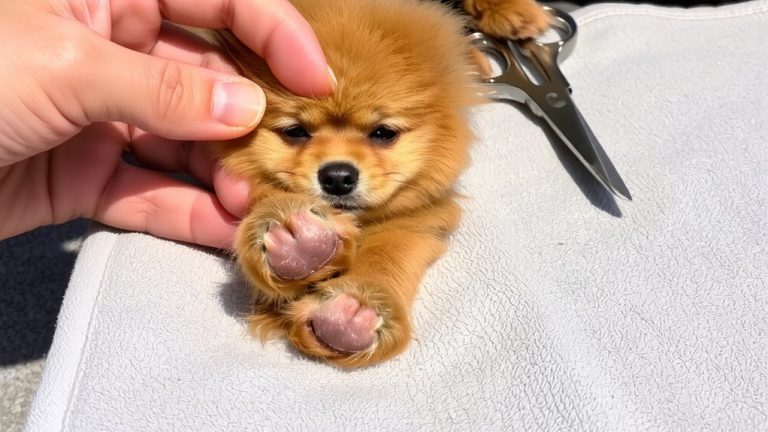 trimming pomeranian paw pad hair