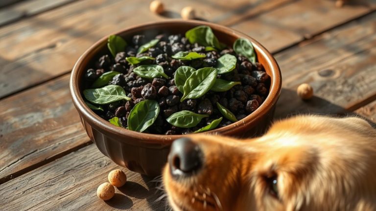 health boosting dog food with spinach