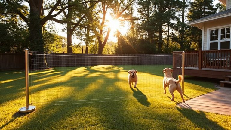 retractable dog fences backyard