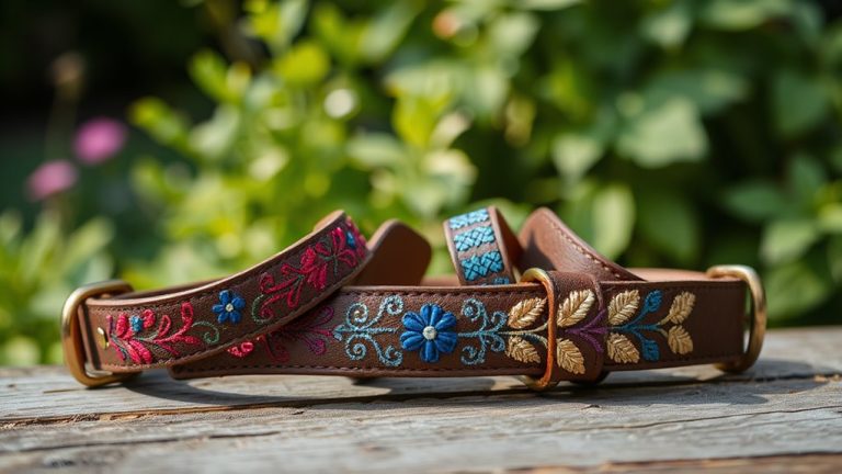 stylish embroidered dog collars